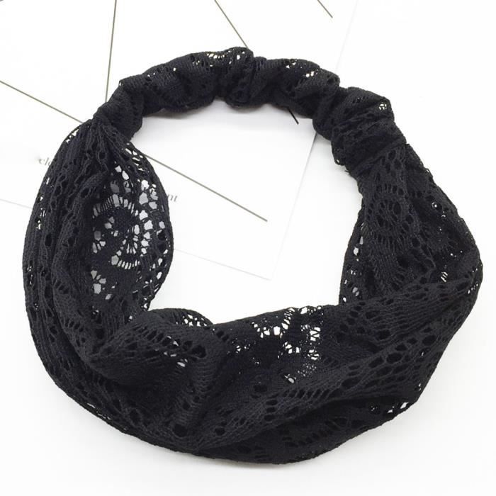 bandeau fleur dentelle large