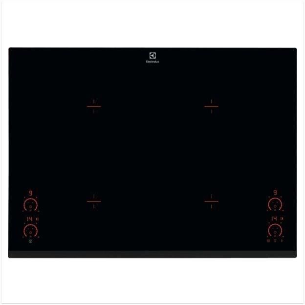ELECTROLUX EHD7740FOK Table de cuisson induction L 71 cm - 4 foyers - Commandes tactiles - 4 boosters - 4 minuteurs - 7400 W - Noir