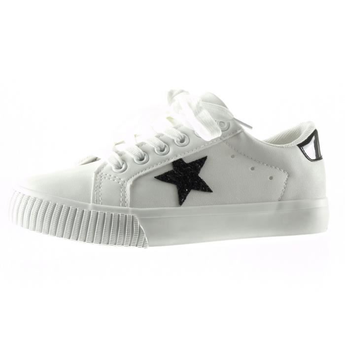 basket blanche etoile femme