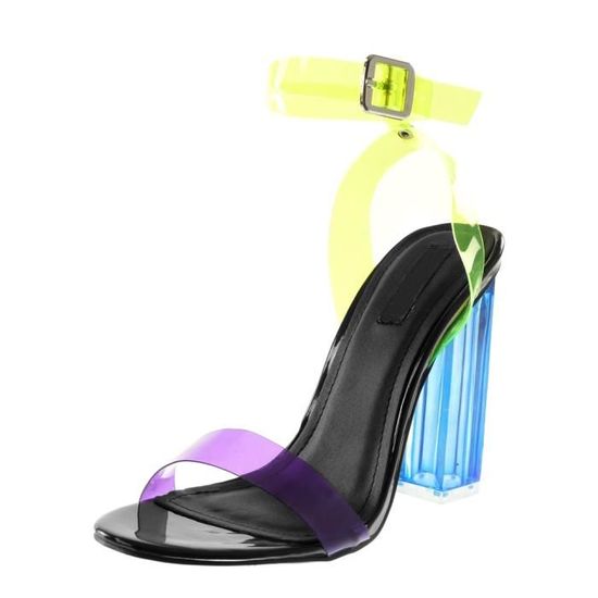 12 B7816 Femme Cm Sandale Transparent Lanière Haut Flashy Orange AngkorlyChaussure Escarpin Cheville Mode Bloc Talon b7gyYIf6vm