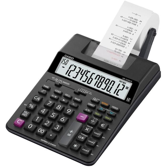 CASIO Calculatrice imprimante HR150 RCE noire