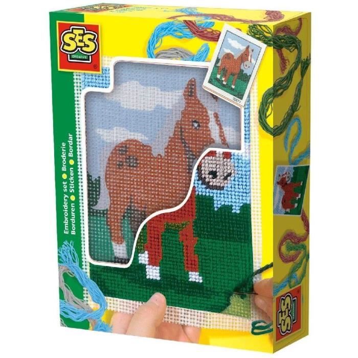 SES CREATIVE Set de broderie - Chevaux