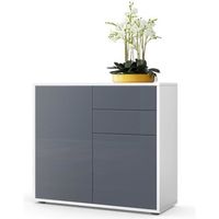 BUFFET - BAHUT Commode Buffet Ben, Corps en Blanc mat - Façades e BUFFET - BAHUT Commode Buffet Ben, Corps en Blanc mat - Façades e