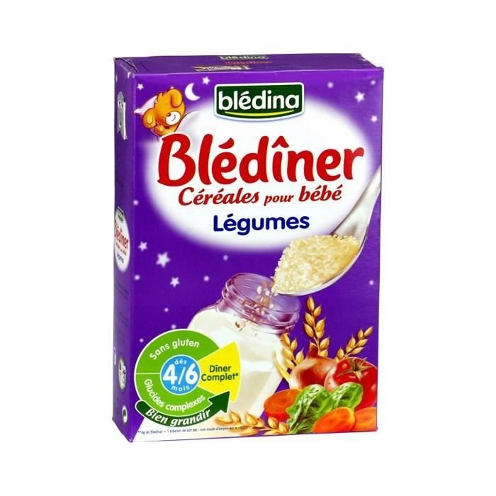 BLEDINA   Blédiner Légumes   Céréales pour bébé   Sans gluten 