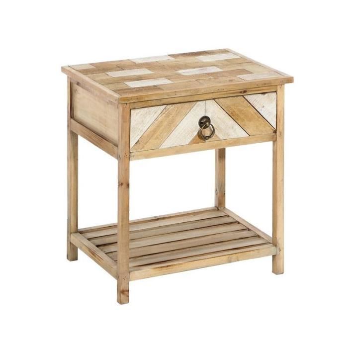 Table De Chevet Bois Clair Aspect Lambris Parkets L 47 X L 35 X