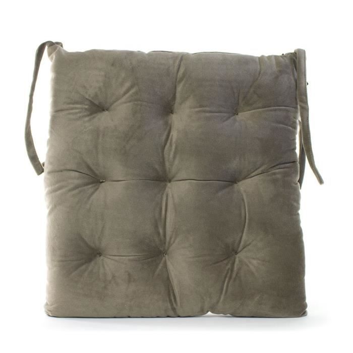ANDORA Galette de Chaise Kassidy - 40x40 cm - Taupe - Non déhoussable