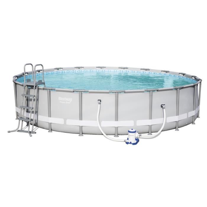 BESTWAY Kit Piscine ronde tubulaire - Ø6,10x1,22m