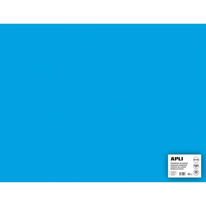 APLI Sachet de 25 feuilles de carton - Bleu ciel