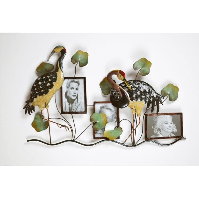 Décoration murale 2 Oiseaux Pêle Mele - L 66,5 x P 4 x H 42,5 cm