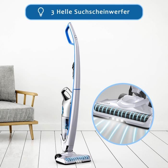 Aspirateur Balai Sans Fil Dibea C17 2 In 1 Rechargeable Aspirateur Sans Sac Filtration Hepa Support Mural Rouge