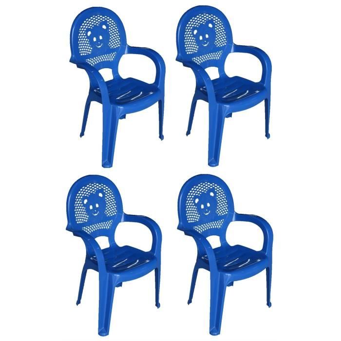 Pour Enfant Bleu Chaise En Plastique Meuble Pour Enfant Lot De 4
