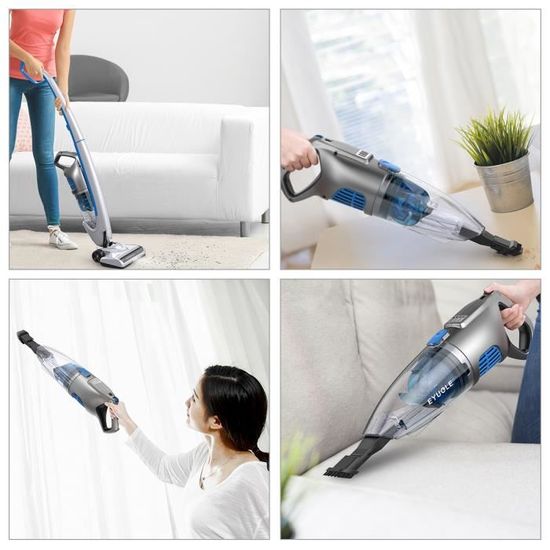 Aspirateur Balai Sans Fil Dibea C17 2 In 1 Rechargeable Aspirateur Sans Sac Filtration Hepa Support Mural Rouge