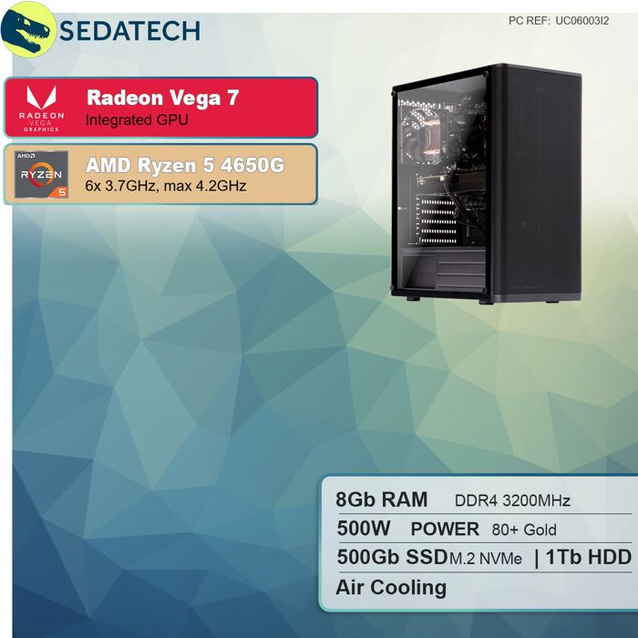 PC Gaming, AMD Ryzen 3, Radeon Vega, 240Go SSD,1