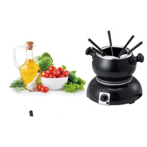 TRIOMPH ETF1678 Fondue électrique en fonte ? 2L ? 6 personnes ? 1100W - Noir