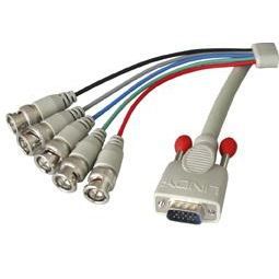 LINDY Câble VGA HD-15 à 5BNC Mâles - 5m