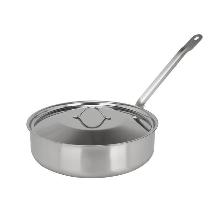 SITRAM Sauteuse en inox avec couvercle HORECA - 4,6L - Ø28 cm