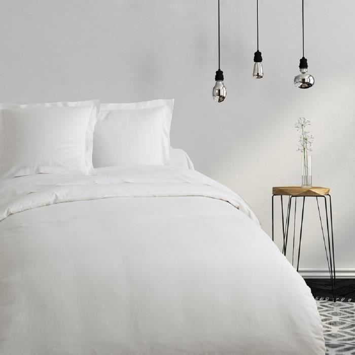 COTE DECO Housse de couette 100% coton 240x260 cm - Blanc