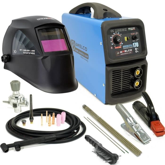 AWELCO Poste à souder Inverter MMA / TIG avec cagoule de soudure