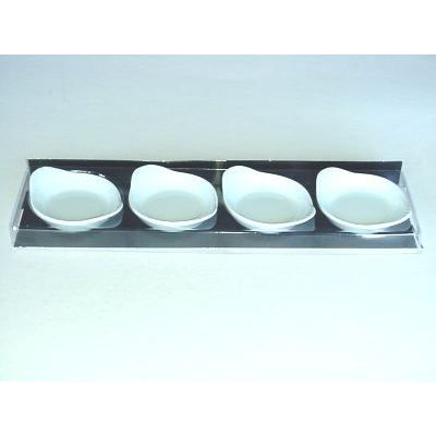 Mini Plats rond x 4 porcelaine de 67 mm blanche   Pour présenter