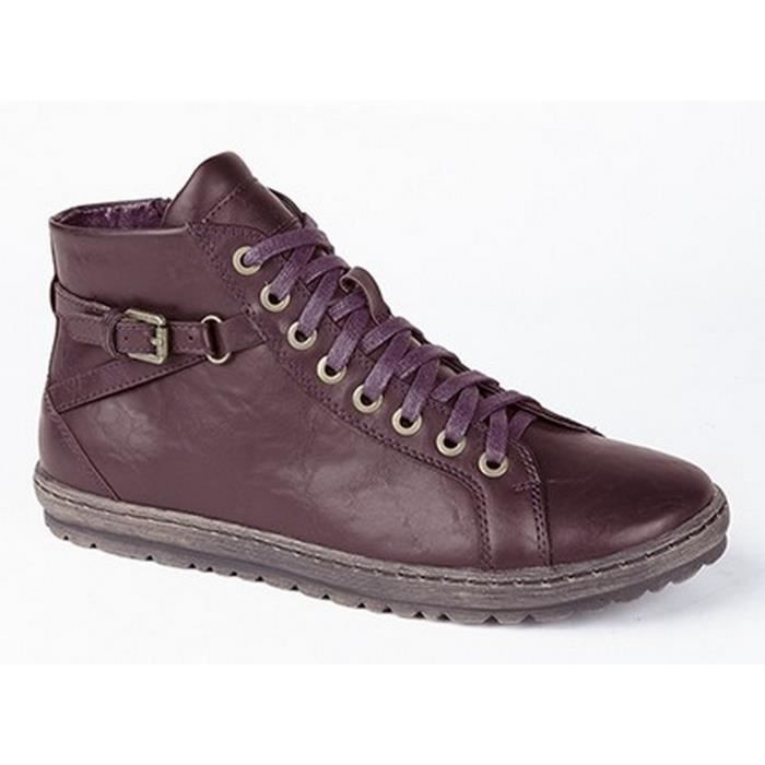 Ville Rouge Montantes Boulevard Baskets Femme Bordeaux De rxdCoeB