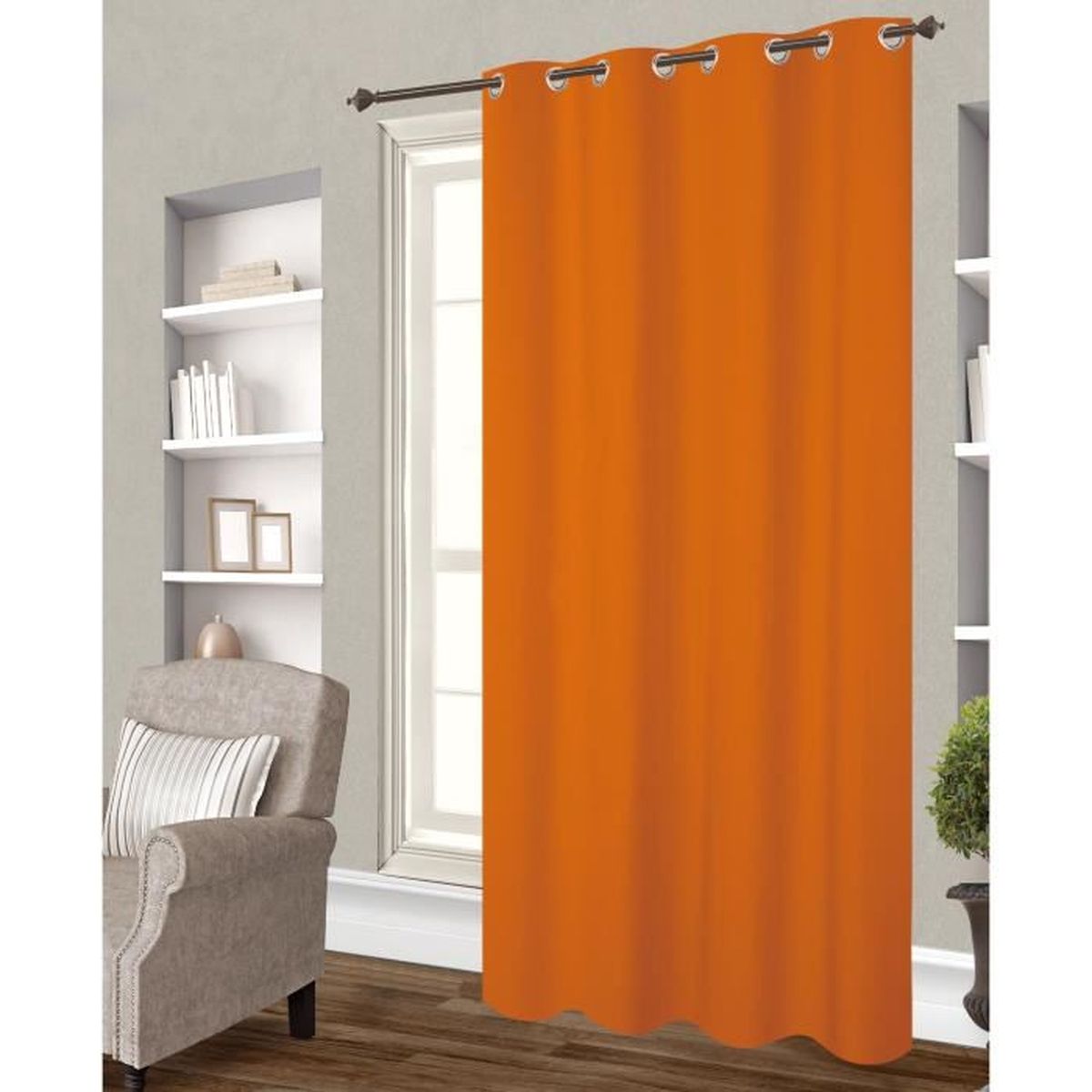 Rideau occultant orange 140x260 cm - Achat / Vente rideau - Cdiscount Rideau occultant orange 140x260 cm - Achat / Vente rideau - Cdiscount