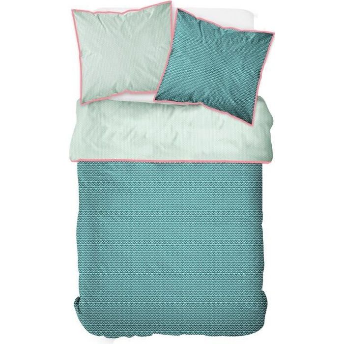 TODAY TROPIK SUMMER Parure de lit Tropik 100% coton - 1 Housse de couette 220 x 240 cm et 2 taies d'oreiller 63 x 63 cm