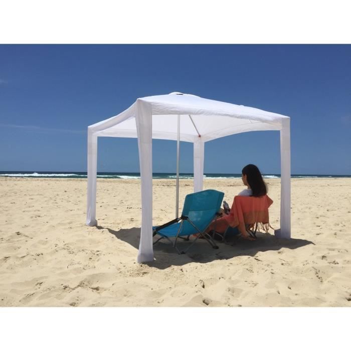 Tente Plage Cabana, avec son sac de transport - Blanc