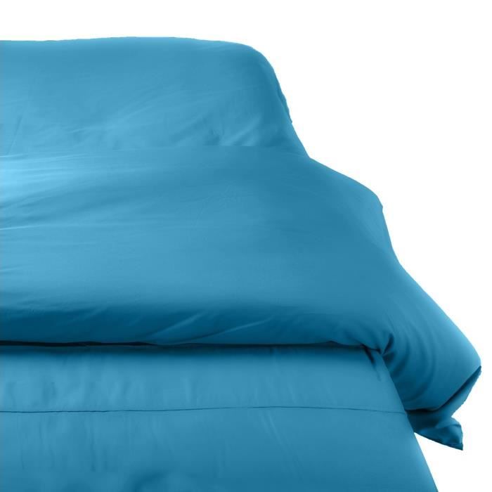 Housse couette bleu turquoise - Achat / Vente pas cher