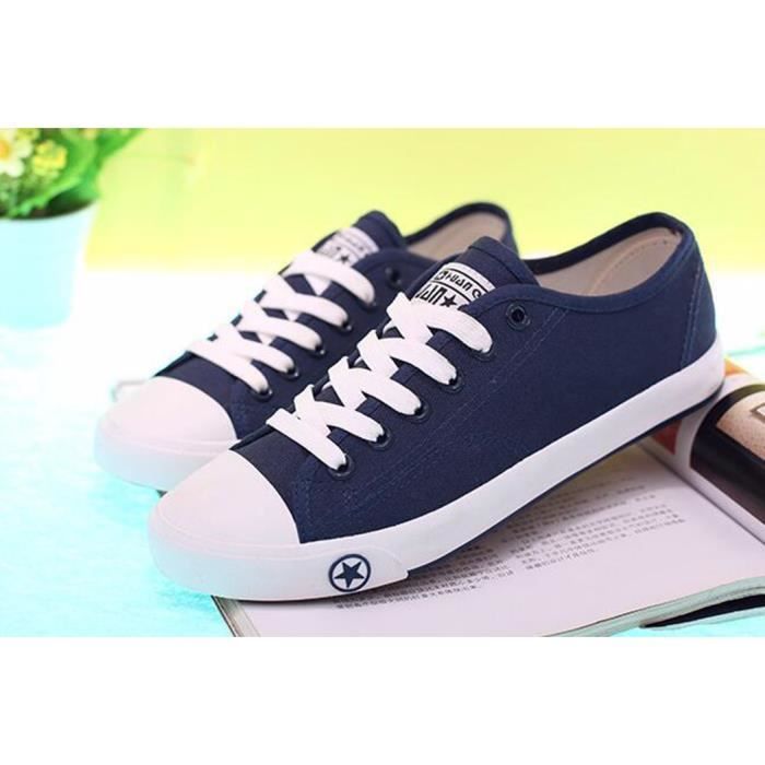 Toile Chaussures Mode Femmes Plat Couleur Solide dCoexBEQWr