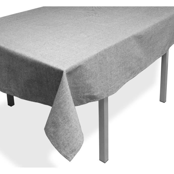 SOLEIL D'OCRE Nappe rectangle Jean's - 140x240 cm - Gris
