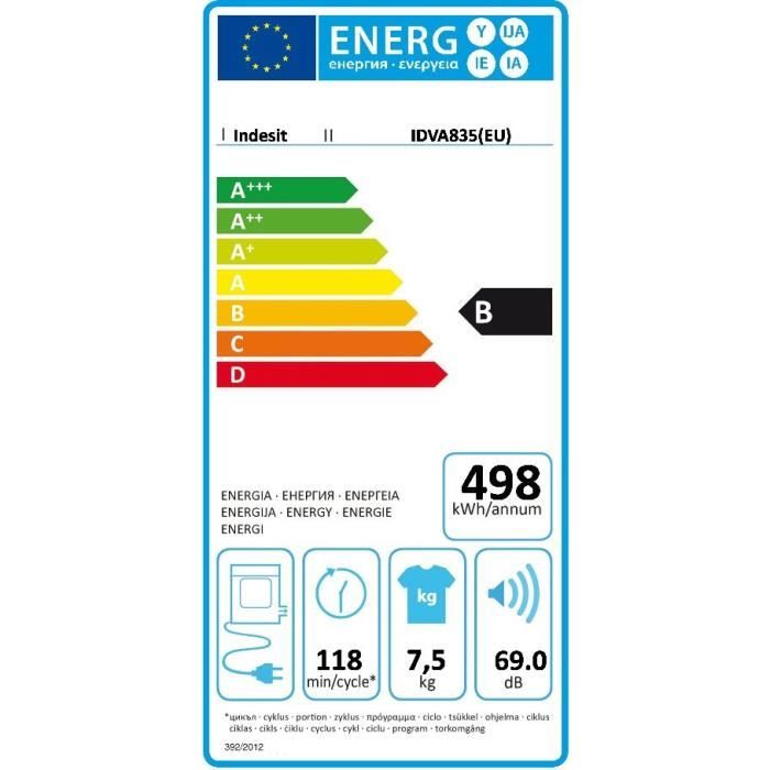  IDVA835(EU) - Sèche linge frontal - 7,51