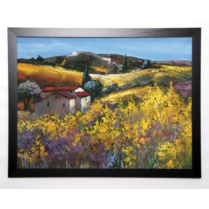 KEIFLIN ROGER Image encadrée La bergerie dans les genêts 57x77 cm Multicolore