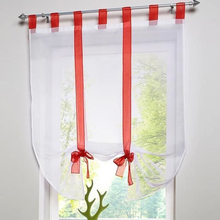 Rideaux rouge et blanc - Achat / Vente pas cher Rideaux rouge et blanc - Achat / Vente pas cher