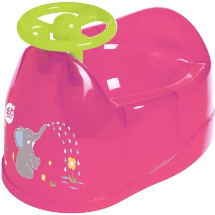 DBB REMOND Pot bébé - Décor éléphant avec volant - Bébé fille - Rose translucide