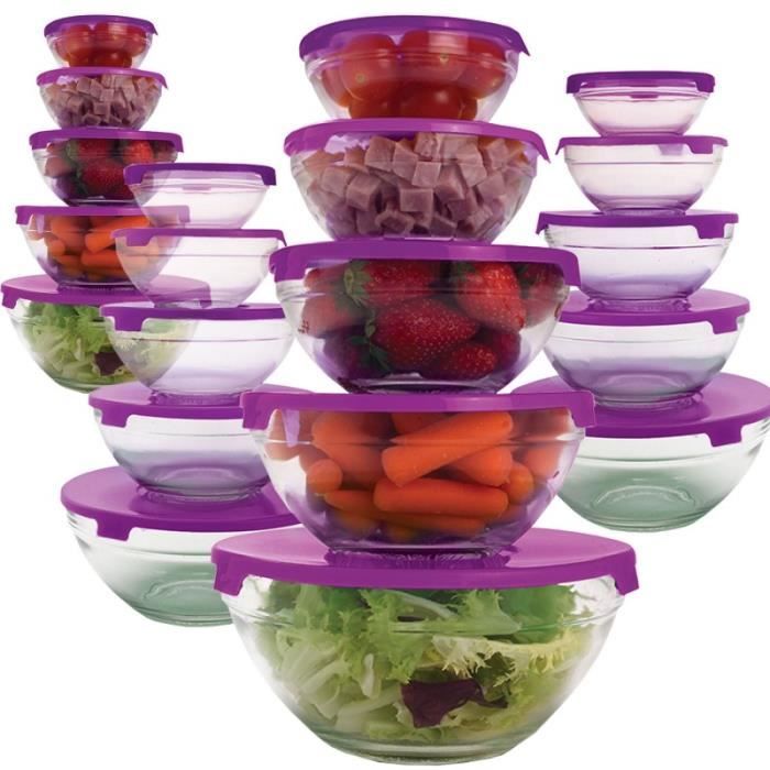 Saladier en verre avec couvercle - Achat / Vente Saladier en verre avec