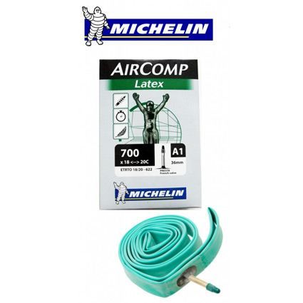MICHELIN - Chambre à air type A1 modèle LATEX AIRCOMP dimensions 700 18/23 valve presta 60mm