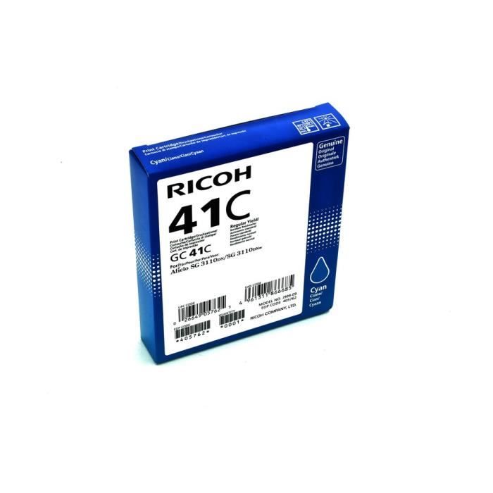 Ricoh GC 41 c Cartouche de Gel cyan Original 405762