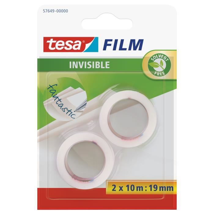 TESA 2 rubans adhésif tesafilm® Invisible - 10mm x 19mm