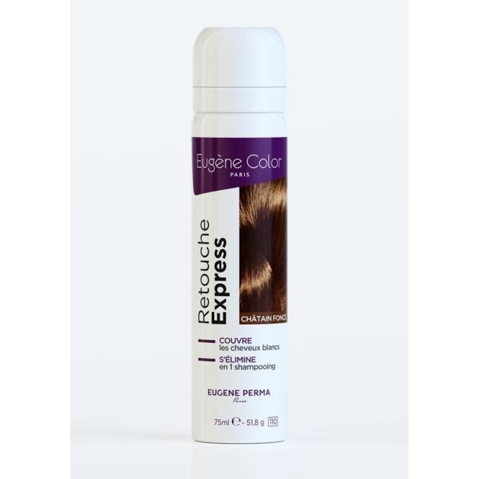 Eugène Color Spray Retouche Express Châtain foncé pour Couvrir les Racines - Spray 75 ml
