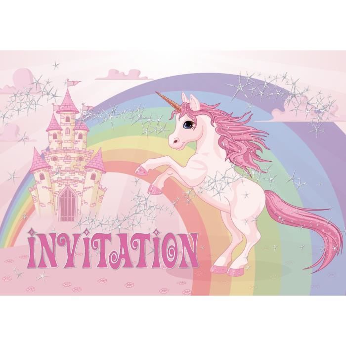 Edition Colibri 10 "Licorne Invitations Anniversaire Fille: Lot de 10 Cartes d'invitation ...