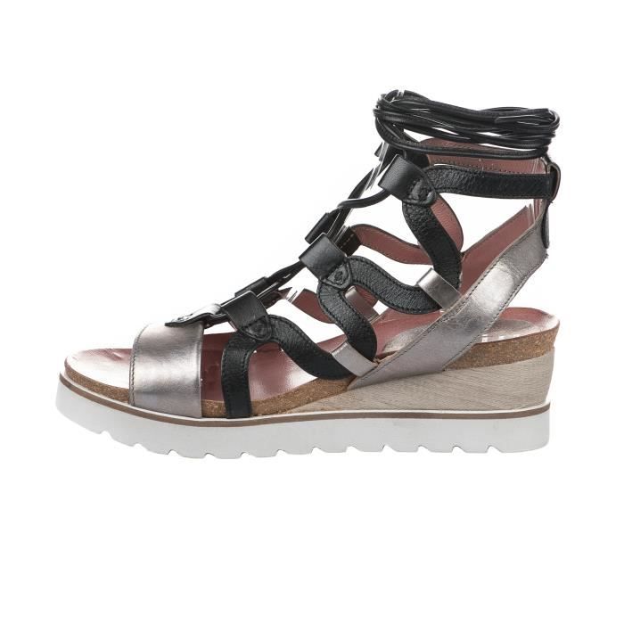Achat Noir 38 Femme Nu Sandale Pieds Vente Mjus RLS35Ajqc4