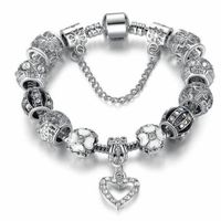 BRACELET - GOURMETTE CO Bracelet Style Pandora Charms 20 cm Cristal Arg BRACELET - GOURMETTE CO Bracelet Style Pandora Charms 20 cm Cristal Arg