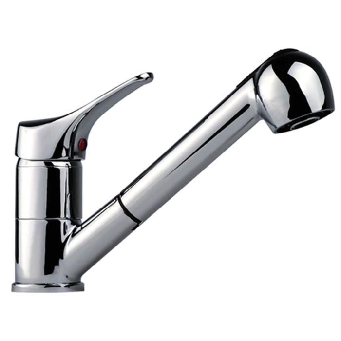ESSEBAGNO Robinet mitigeur de cuisine Nova - Avec douchette - Chromé