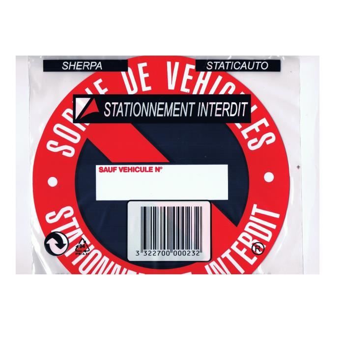 HTC EQUIPEMENTS Disque stationnement interdit sortie de véhicule - PVC