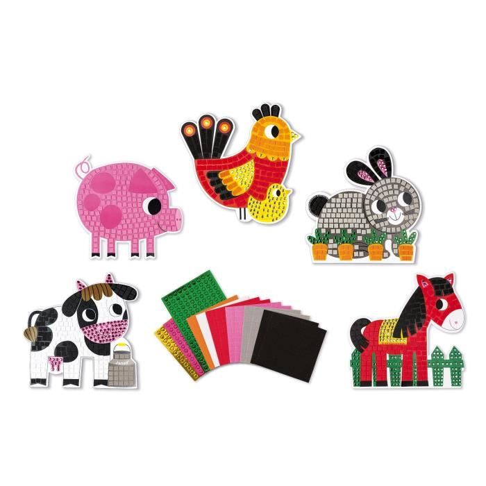 JANOD Coffret Cartes mosaïques ''Une journée à la ferme''