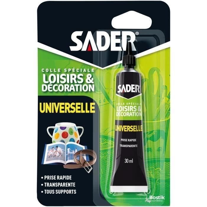 SADER Tube colle universelle tout supports Transparen 30 ml
