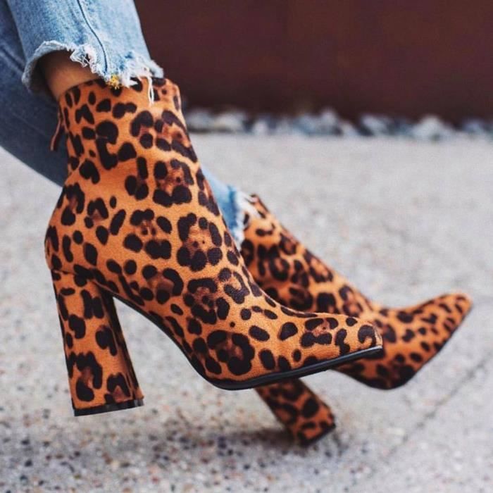 chaussures talon leopard homme