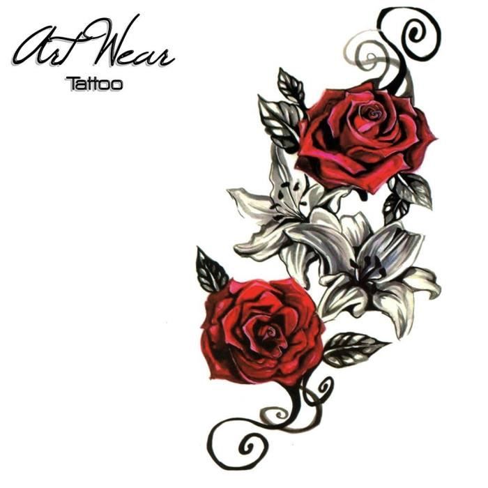 tatouage temporaire artwear tattoo quot red roses quot achat tatouage temporaire artwear tattoo quot red roses quot achat