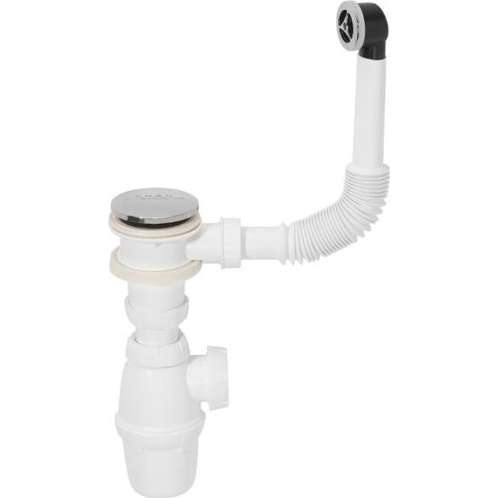 WIRQUIN Ensemble de lavabo Quick Clac chromé avec trop plein