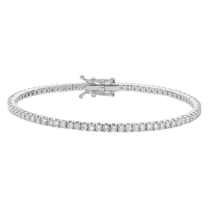 Bracelet femme or blanc diamant